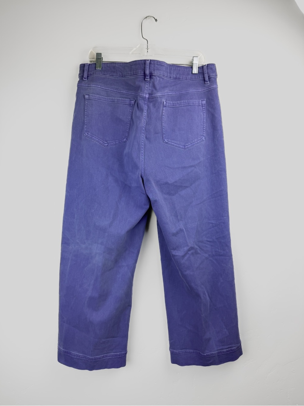 J Jill Denim Periwinkle Wide Leg Crop Jeans Coastal Minimalist 14 Tall - Picture 3 of 5